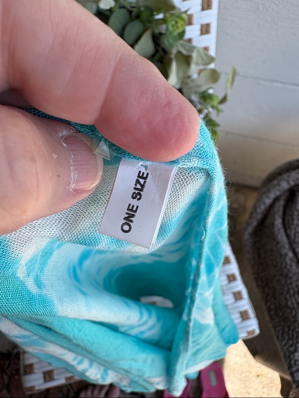 Turquoise Tie-Dye Lightweight Kimono Cover-Up - Picture 4 of 4